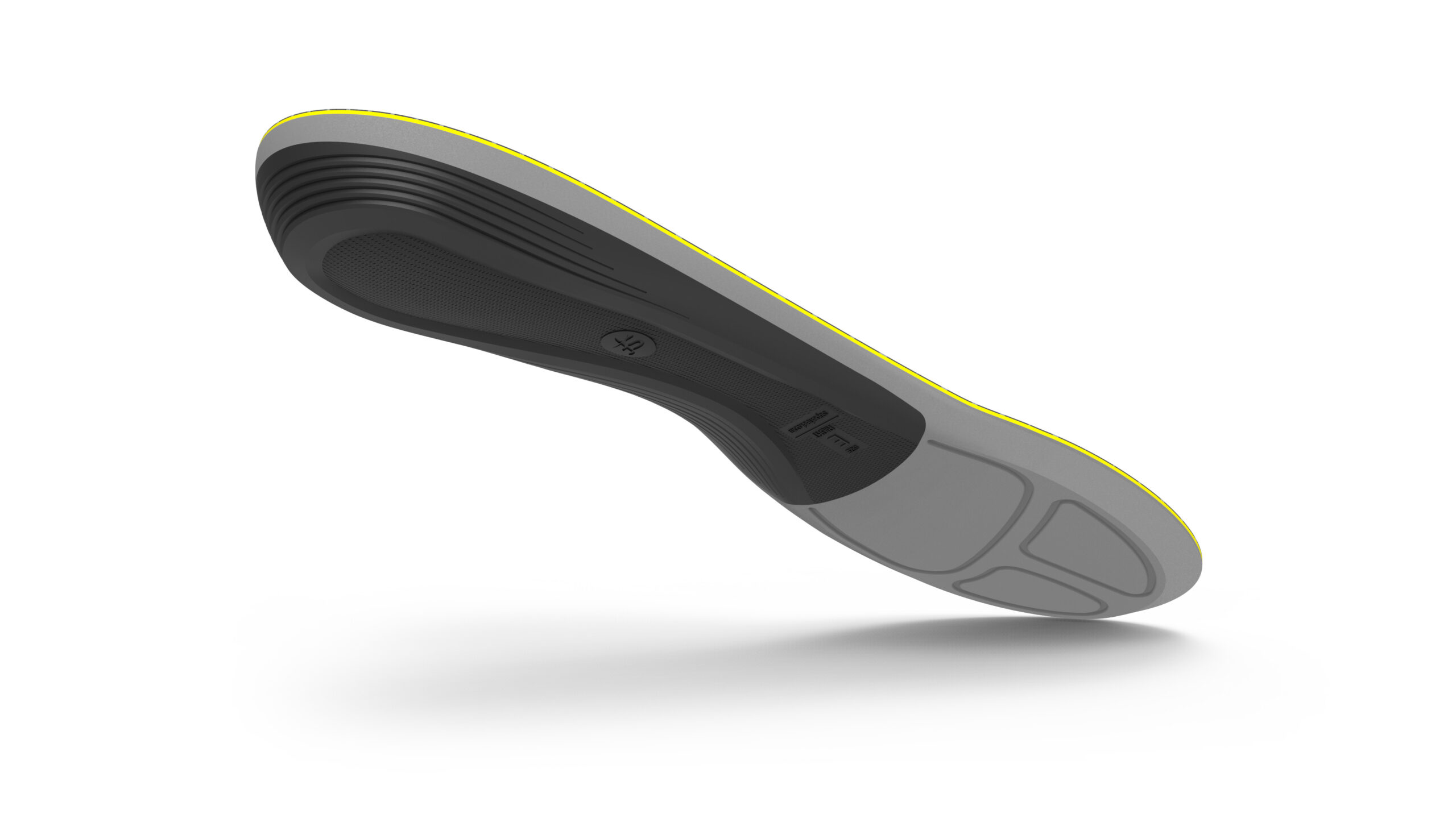 FL9932_Active_Support_Low_Arch_Insole_Image_View_3_Toe_Down_Underside_V01